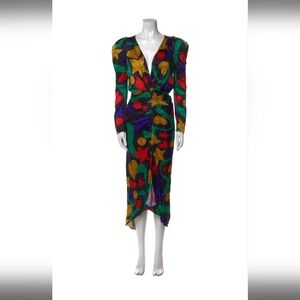 Ronny Kobo Astrid Silk Colorful Abstract Print Women's Dress Size XS